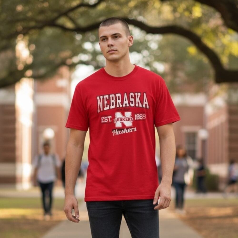 NEBRASKA CORNHUSKERS Men’s Large Red T-shirt